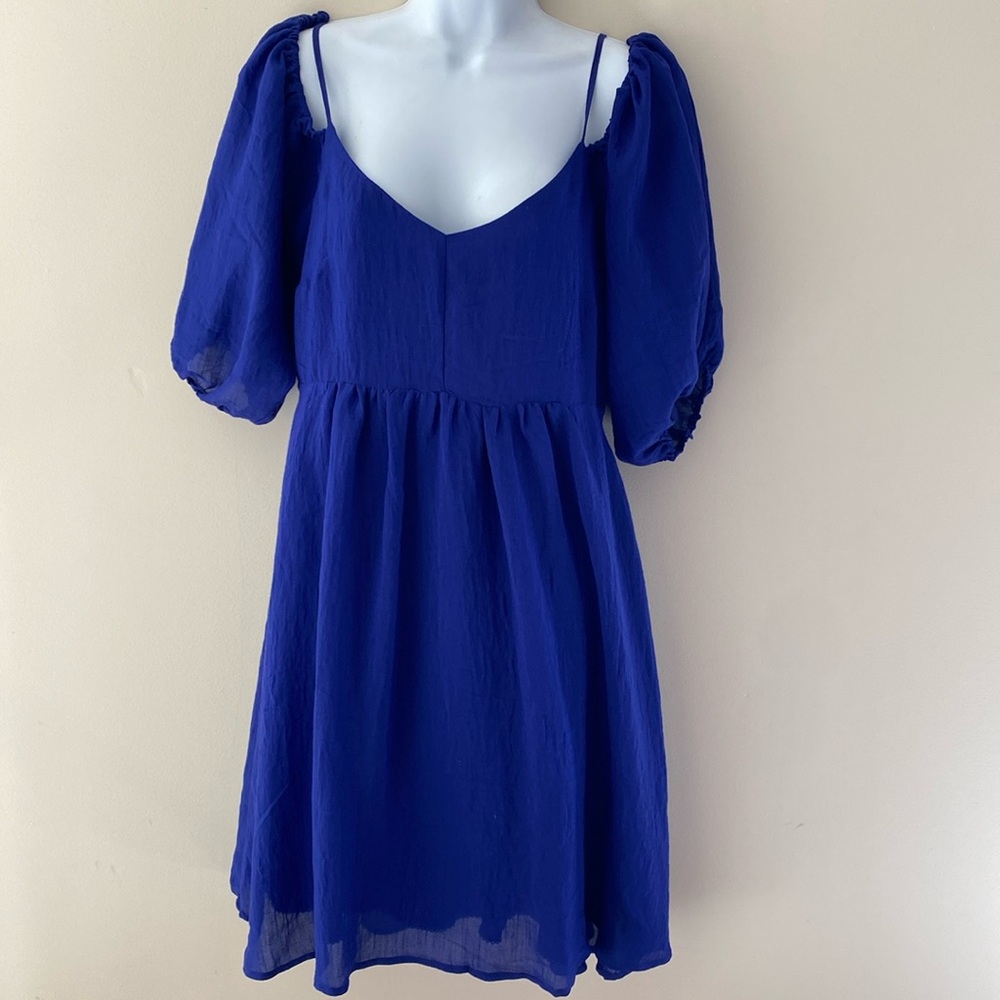 Moulinette Soeurs Royal Blue Cold Shoulder Dress, small